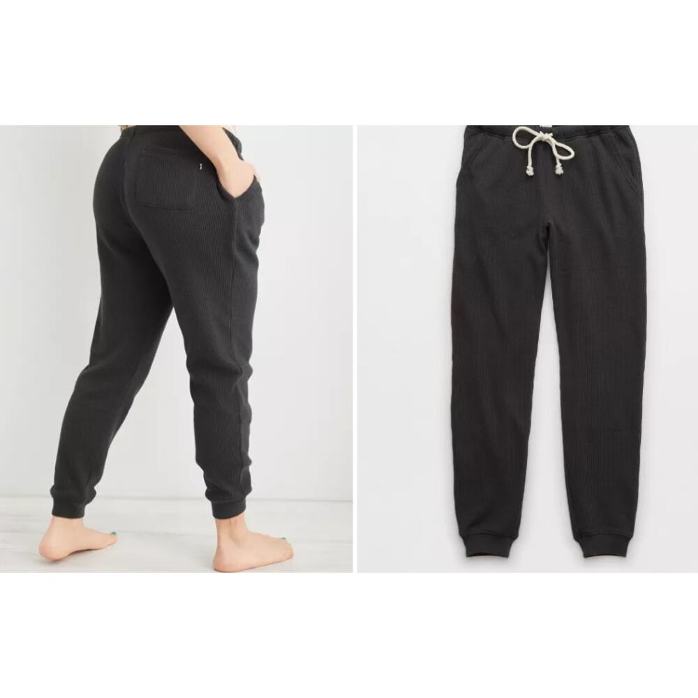 Lot 2 Aerie Waffle Jogger Large, Blue & Smoked Gray